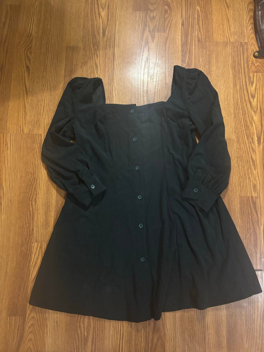 NWOT Cider Hunter Green Cordoroy Fall Preppy Button-Down Bell Sleeved Midi Dress